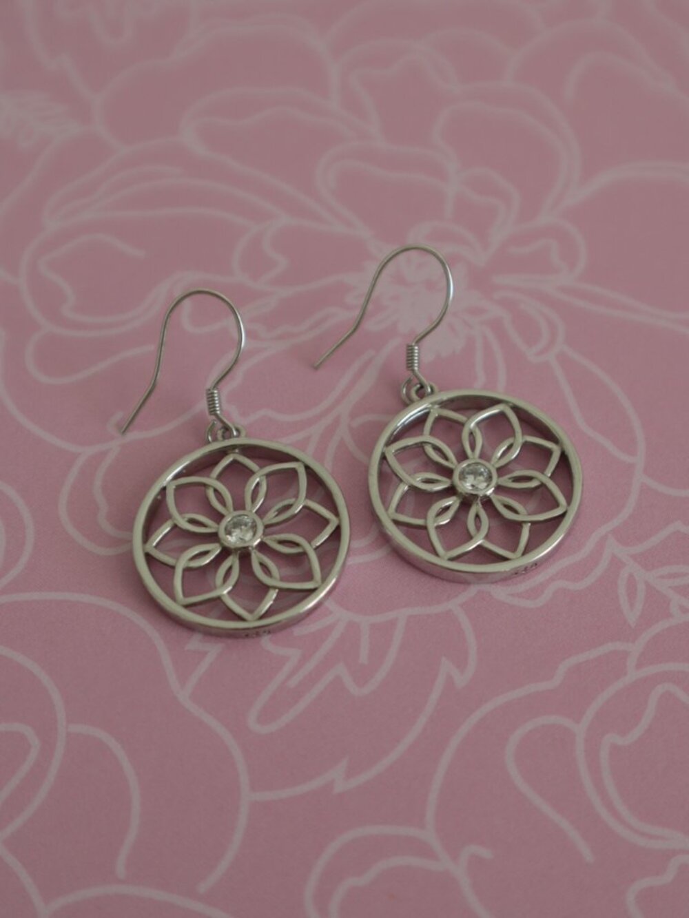 BoRuo Lotus Flower Sterling Silver Earrings